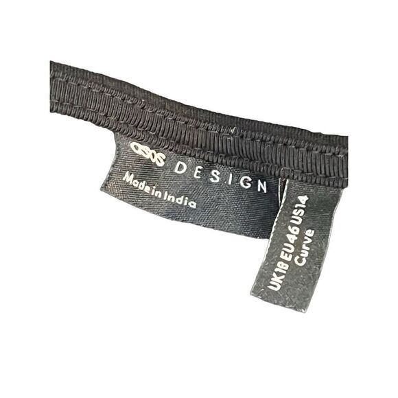 ASOS wrap style cropped black blouse - L - Picture 7 of 8